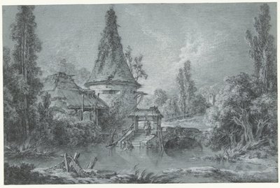 Landschap met een toren, in de omgeving van Beauvais door François Boucher