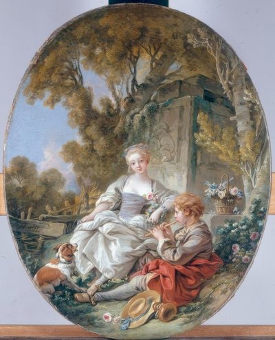 De fluitspeler door François Boucher
