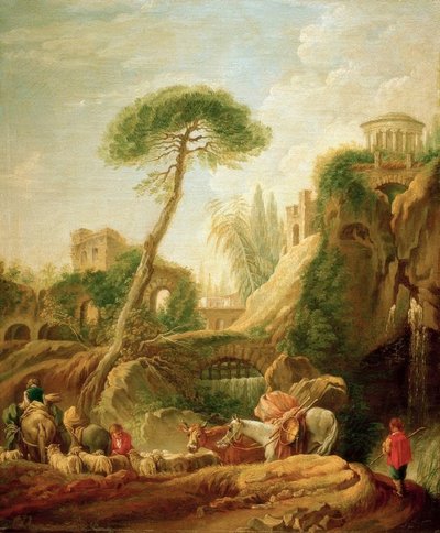 Fantasielandschap bij Tivoli door François Boucher