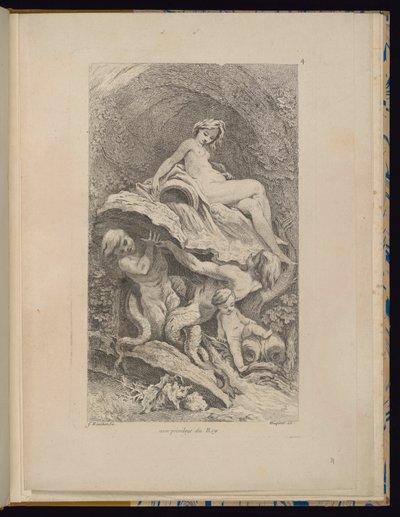 Plaat 4, Receuil de Fontaines (Collectie van fonteinen) door François Boucher