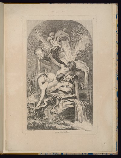 Plaat 5, Receuil de Fontaines (Collectie van Fonteinen) door François Boucher