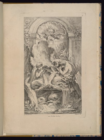 Plaat 6, Receuil de Fontaines (Collectie van Fonteinen) door François Boucher