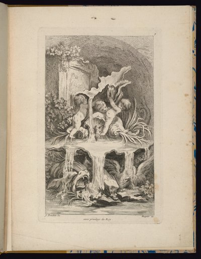 Plaat 7, Receuil de Fontaines (Collectie van Fonteinen) door François Boucher