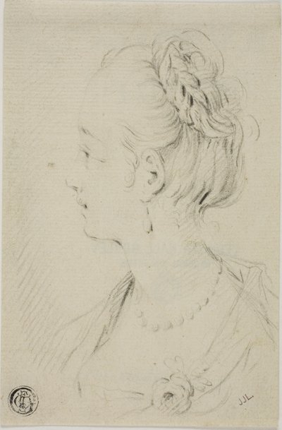 Profielbuste van jonge vrouw door François Boucher