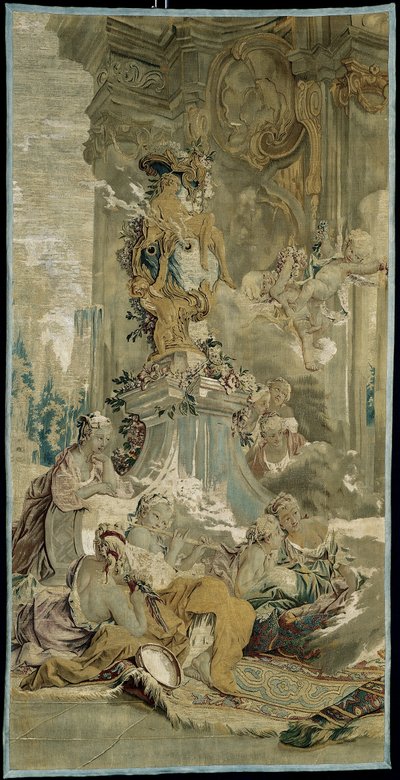 De intrede van Psyche in het paleis van Cupido [links fragment], uit Het verhaal van Psyche door François Boucher