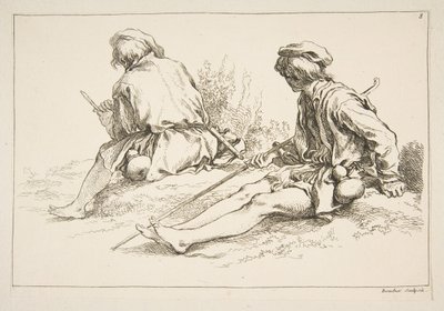 Blad met schetsen, 1753 door François Boucher