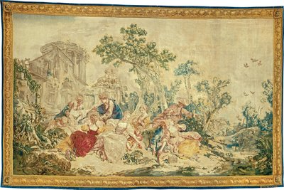 De vogelvanger, uit De edele pastorale door François Boucher