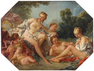 Venus in haar Bad omringd door Nimfen en Cupido