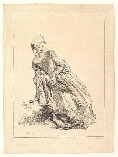 Vrouw leunend naar links, 1722-28 door François Boucher