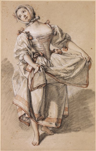 Jonge Boerenmeisje Dansend door François Boucher