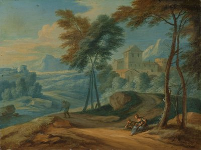 Italiaans Boslandschap met Figuren door François Boudewyns