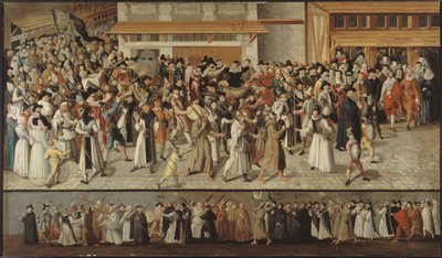 Processie van de Heilige Liga in de straten van Parijs door François Bunel the Younger