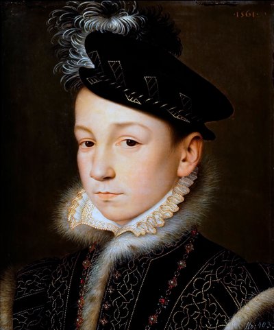 Duits: Koning Karel IX van Frankrijk (1550-1574), borstbeeld Koning Karel IX van Frankrijk door François Clouet