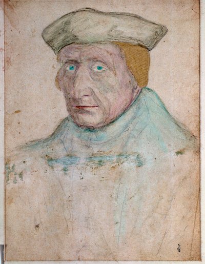 Portret van Guillaume Budé (Budaeus) (1467-1540), Meester van de Koninklijke Boekhandel van François I in Fontainebleau. Tekening door François Clouet (1475/1485-1540). 1535. Musée Condé, Chantilly door François Clouet