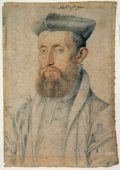 Portret van Mellin de Saint-Gelais, Franse dichter door François Clouet