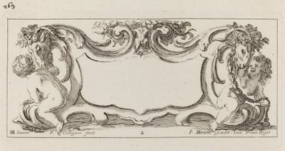 Cartouche door François Collignon after Stefano Della Bella