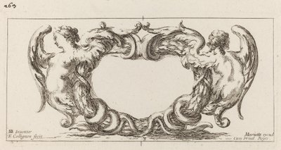 Cartouche door François Collignon after Stefano Della Bella