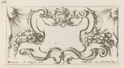 Cartouche door François Collignon after Stefano Della Bella