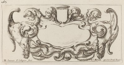 Cartouche door François Collignon after Stefano Della Bella