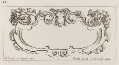 Cartouche door François Collignon after Stefano Della Bella