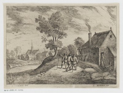 Drie pratende mannen door François Deroy
