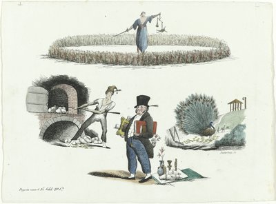 Spotprent op J.C. Backer, C. Seyn en S. van der Paauw, 1839 door François Desterbecq