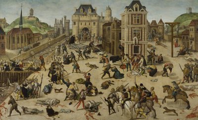 Bloedbad op St. Bartholomeusdag door Francois Dubois