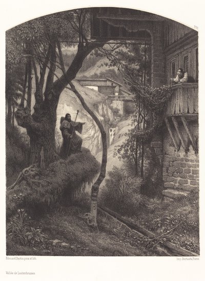 Vallei van Lanterbrunnen door François Edouard Bertin