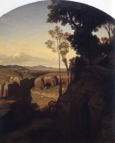 Uitzicht op de Cervara-groeves nabij Rome door François Edouard Bertin