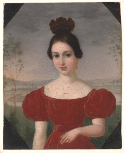 Portret van Marie Louise Tétu, Madame François Fleischbein door François Fleischbein