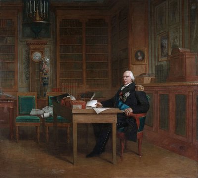 Koning Lodewijk XVIII in zijn studeerkamer in de Tuilerieën door François Gérard
