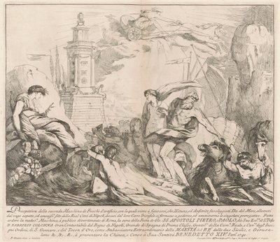 De tweede machine voor de Chinea van 1741: Neptunus en Amphitrite door François Hutin
