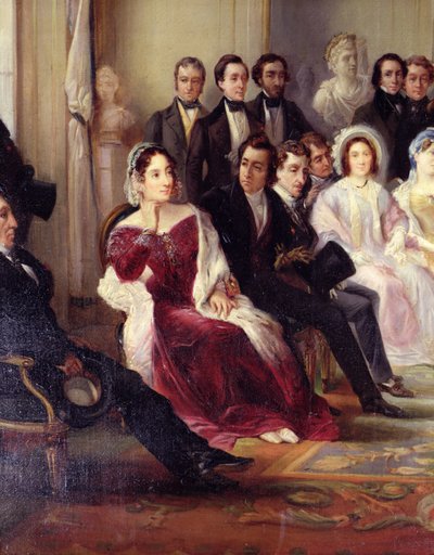 Francois Andrieux (1759-1833) Leest zijn Tragedie Junius Brutus in de Foyer van de Comedie Francaise, 26 mei 1828, 1847 (detail) door François Joseph Heim