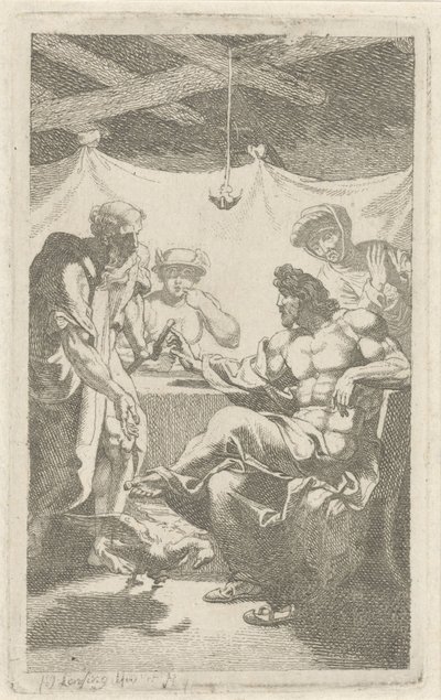 Jupiter en Mercurius bij Philemon en Baucis door François Joseph Lonsing