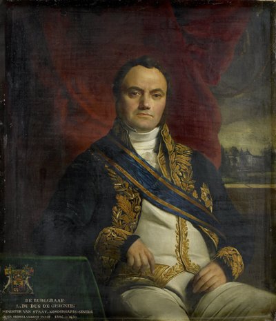 Portret van Léonard Pierre Joseph, Burggraaf du Bus de Gisignies, Commissaris-Generaal door François Joseph Navez