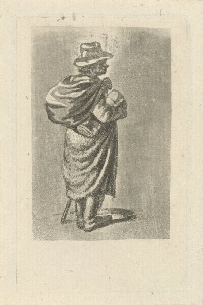 Reiziger met zak op de rug door François Joseph Pfeiffer (II)
