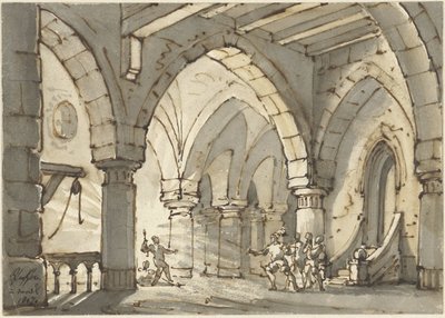 Scène uit het toneelstuk Don Luis de Vargas door François Joseph Pfeiffer (II)