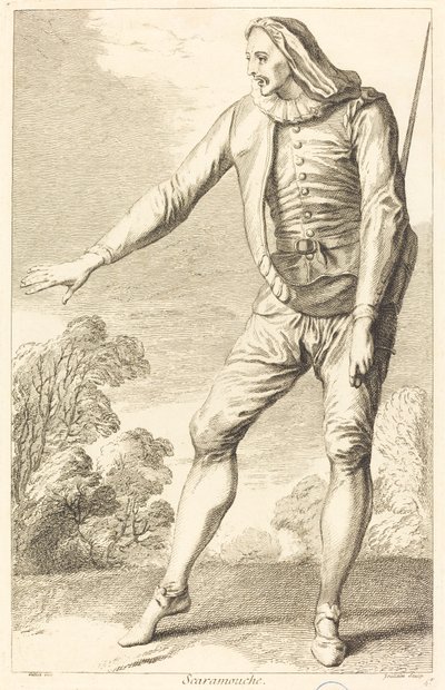 Scaramouche door François Joullain after Claude Gillot
