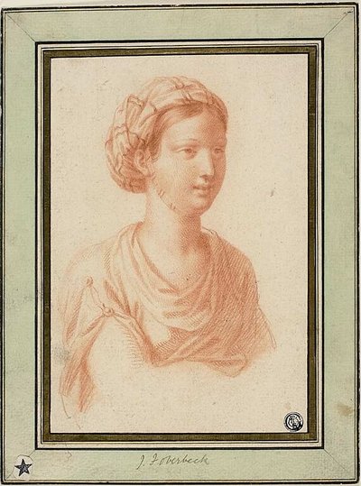 Borstbeeld van vrouw met tulband door François Le Moyne