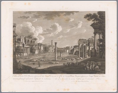 Gezicht op het Forum Romanum door François Morel