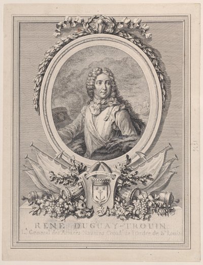 Portret van René Duguay-Trouin, Luitenant-Generaal van de Marinelegers van de Koning door François Nicolas Barthélemy Dequevauviller