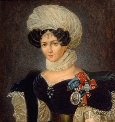 Portret van Prinses Tatyana Vasilyevna Golitsyna 1783-1841, 1830s door François Nicolas Riss