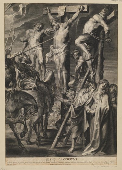 Christus aan het kruis tussen de twee dieven door François Ragot