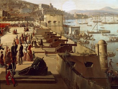 De kanonnen in het fort (detail) door François Vervloet
