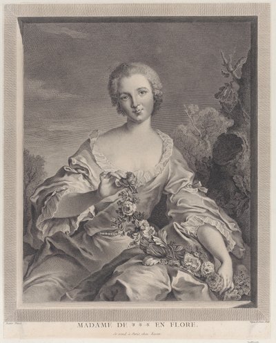 Portret van Louise Henriette de Bourbon Conti als Flora, 1766-1805 door François Voyez