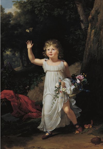 Frans:  Portrait du jeune Edgar Clarke Portret van Edgar Clarke, ten voeten uit, in een bos door Francois-Xavier Fabre