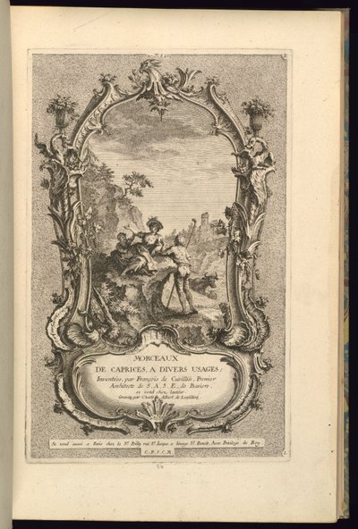 Ontwerp voor Cartouche met Grote en Kleine Compartimenten door François de Cuvilliés the Elder