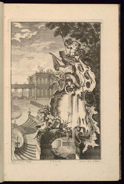 Ontwerp voor fontein met een anker door François de Cuvilliés the Elder