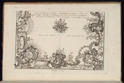 Twee Kwartieren van een Plafond, Nouveau Livre de Plafonds Irréguliers (Nieuw Boek van Onregelmatige Plafonds) door François de Cuvilliés the Elder