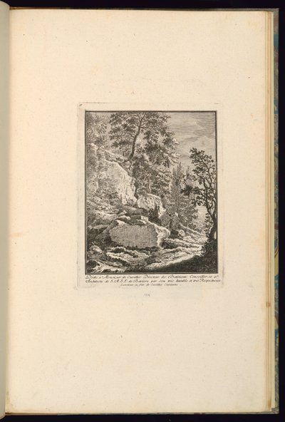 Ontwerp voor een landschap met rotsen door François de Cuvilliés the younger